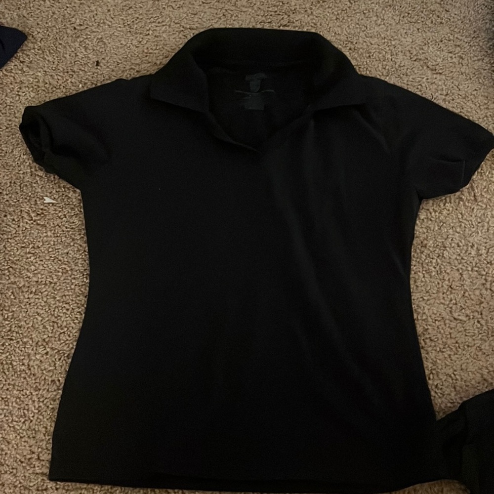 Black kids polo shirt with collar no buttons!!